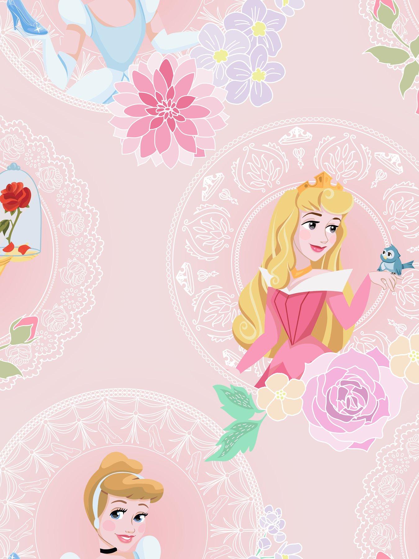 Disney Pastel Princess Pink Wallpaper Littlewoods Com