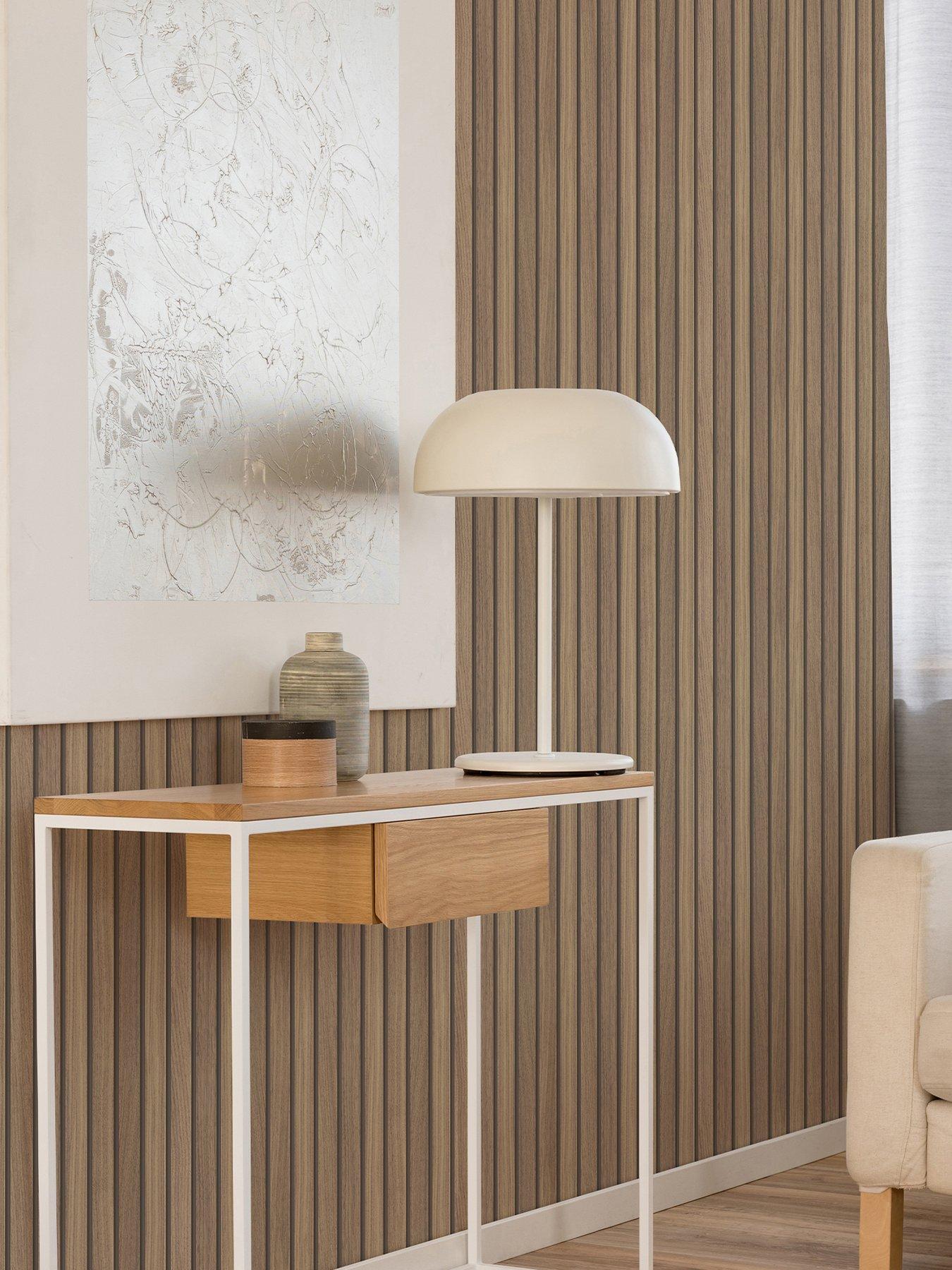 Image 1 of 3 of Fresco Wooden Slats Wallpaper