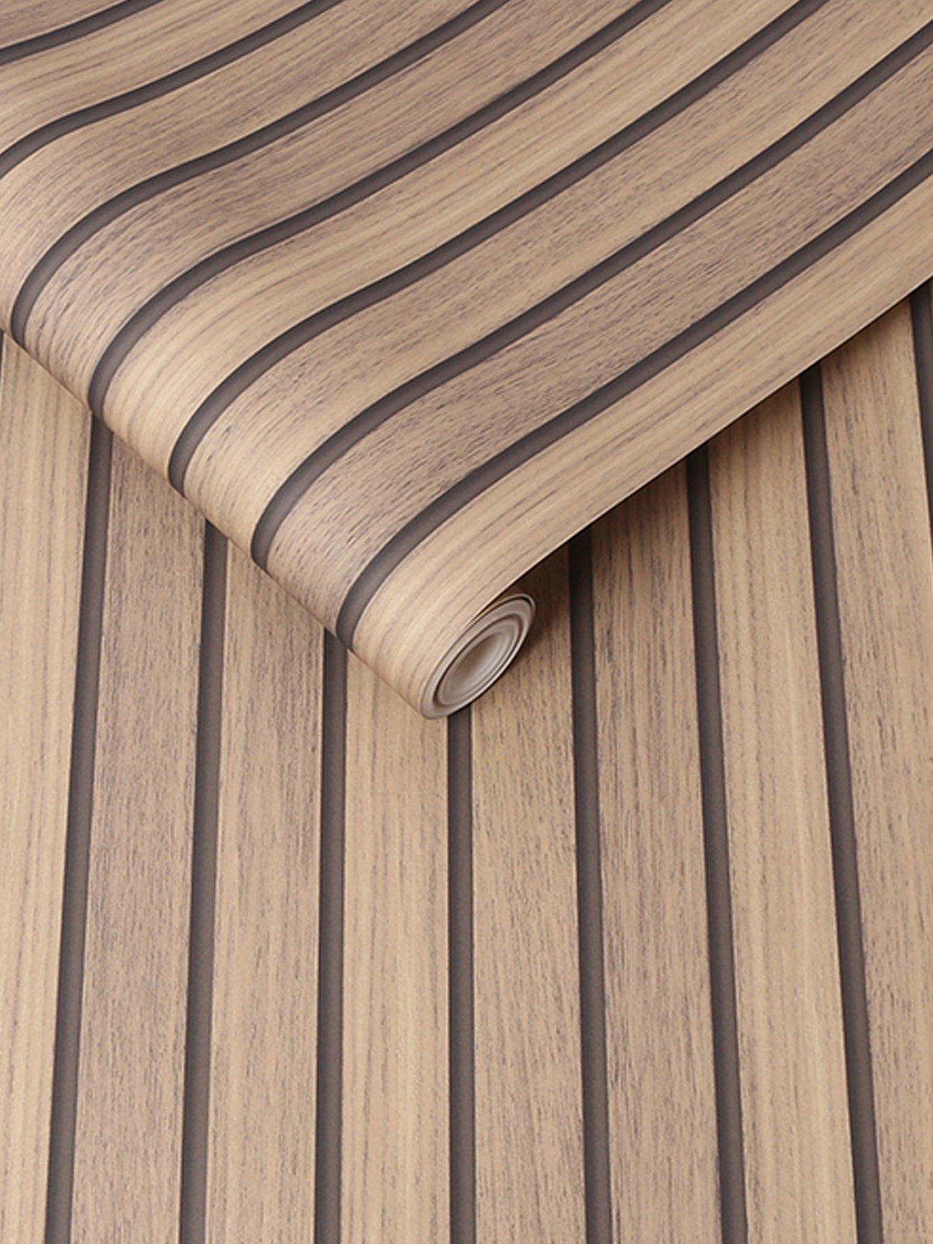 Image 2 of 3 of Fresco Wooden Slats Wallpaper