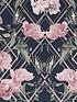  image of sublime-botanical-trellis-navy-pink-wallpaper