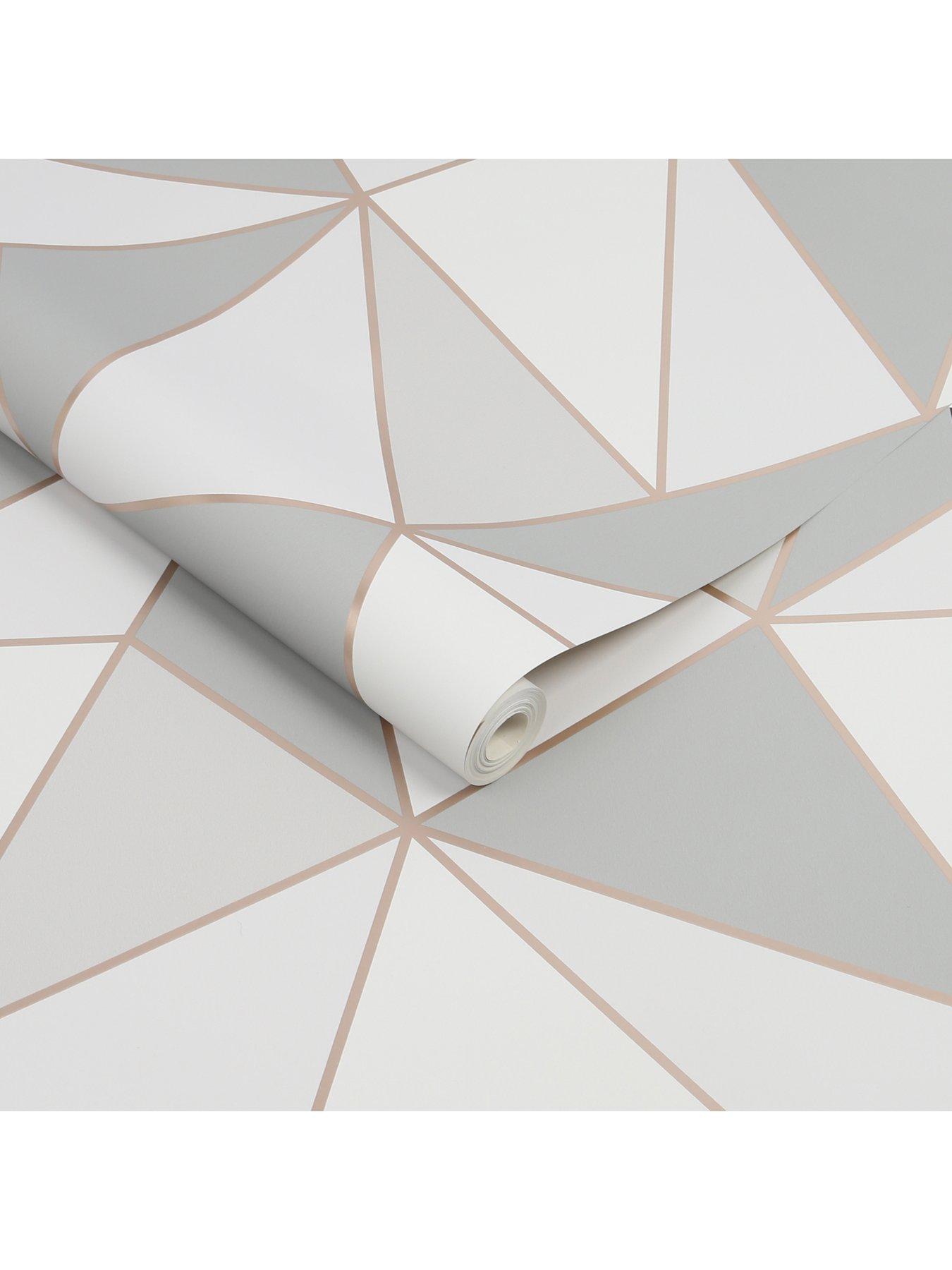 Fresco Apex Geo Grey/white Wallpaper