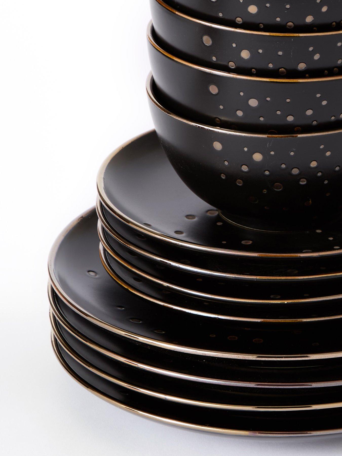  image of waterside-12-piece-gold-and-ebony-dinner-set