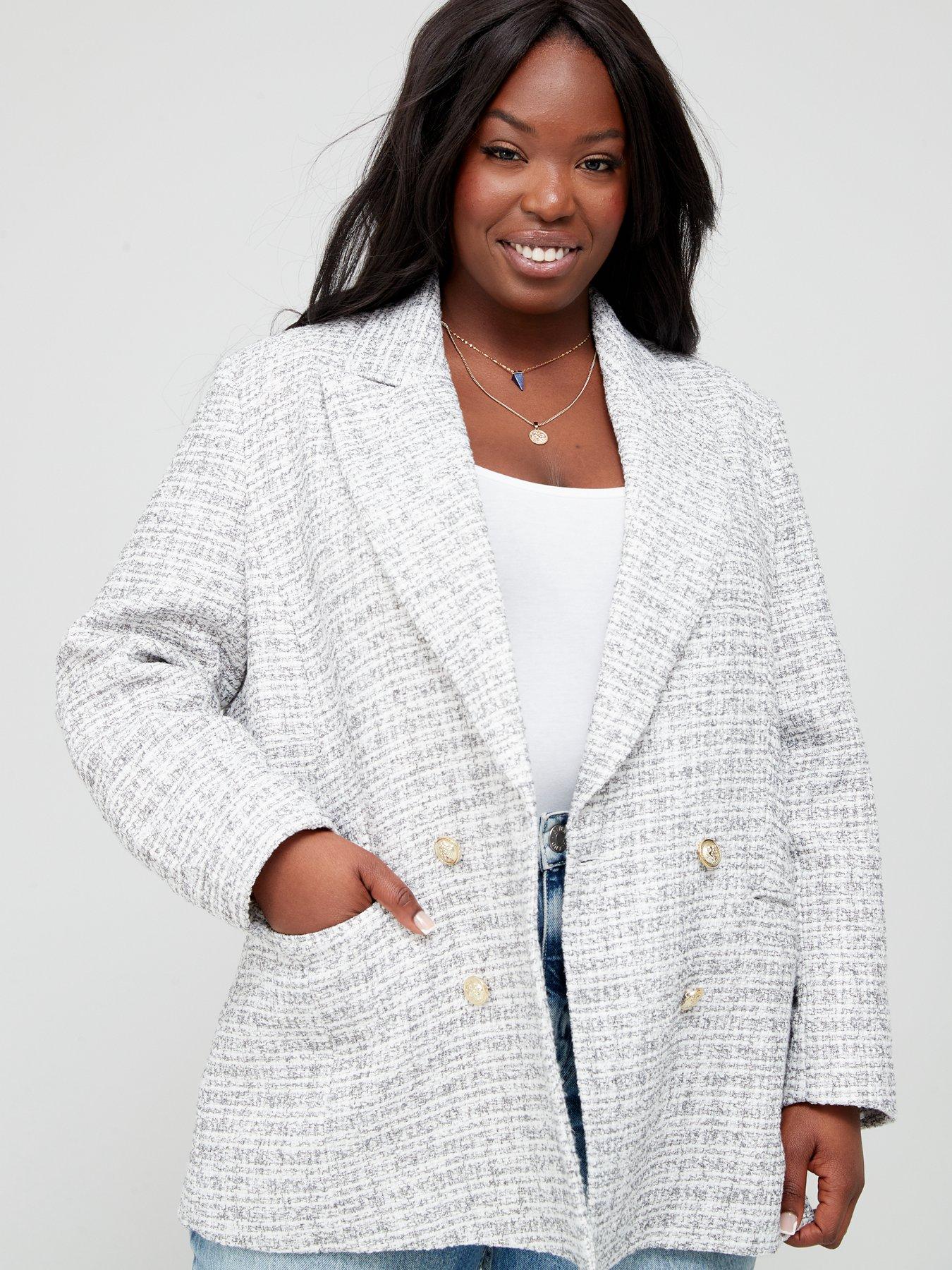 boucle blazer plus size