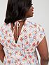  image of v-by-very-curve-short-sleeve-poppy-print-button-through-blouse-blush