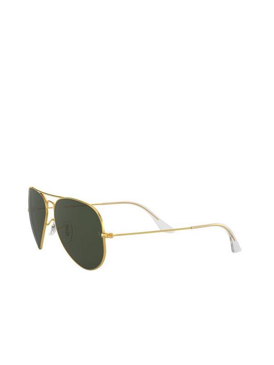 back image of ray-ban-aviator-metal-frame-green-lens-sunglasses-goldnbsp
