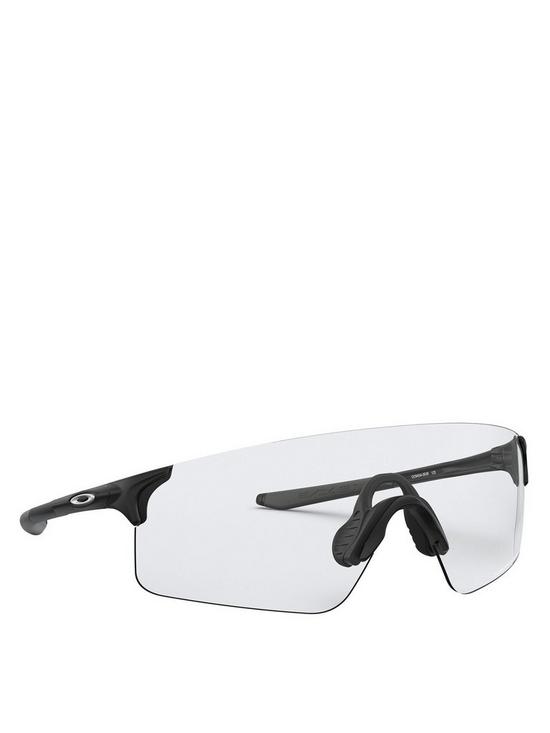 front image of oakley-sportnbspgrey-lens-sunglasses-black