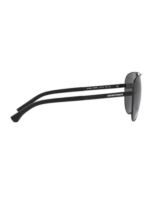 back image of emporio-armani-grey-lens-aviator-sunglasses-black