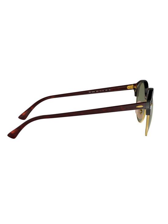 back image of ray-ban-wayfarer-round-tortoiseshell-frame-black-lens-sunglasses-tortoiseshell