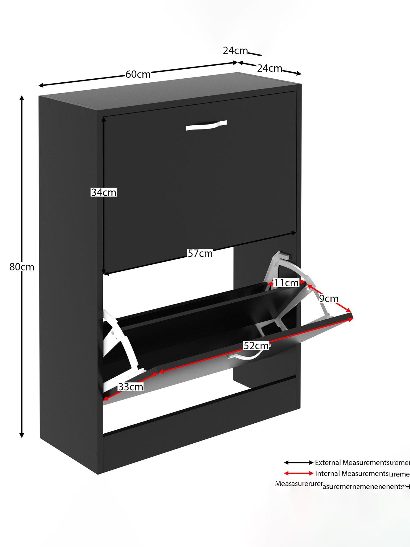 image of vida-designs-bree-2-drawer-shoe-cabinet