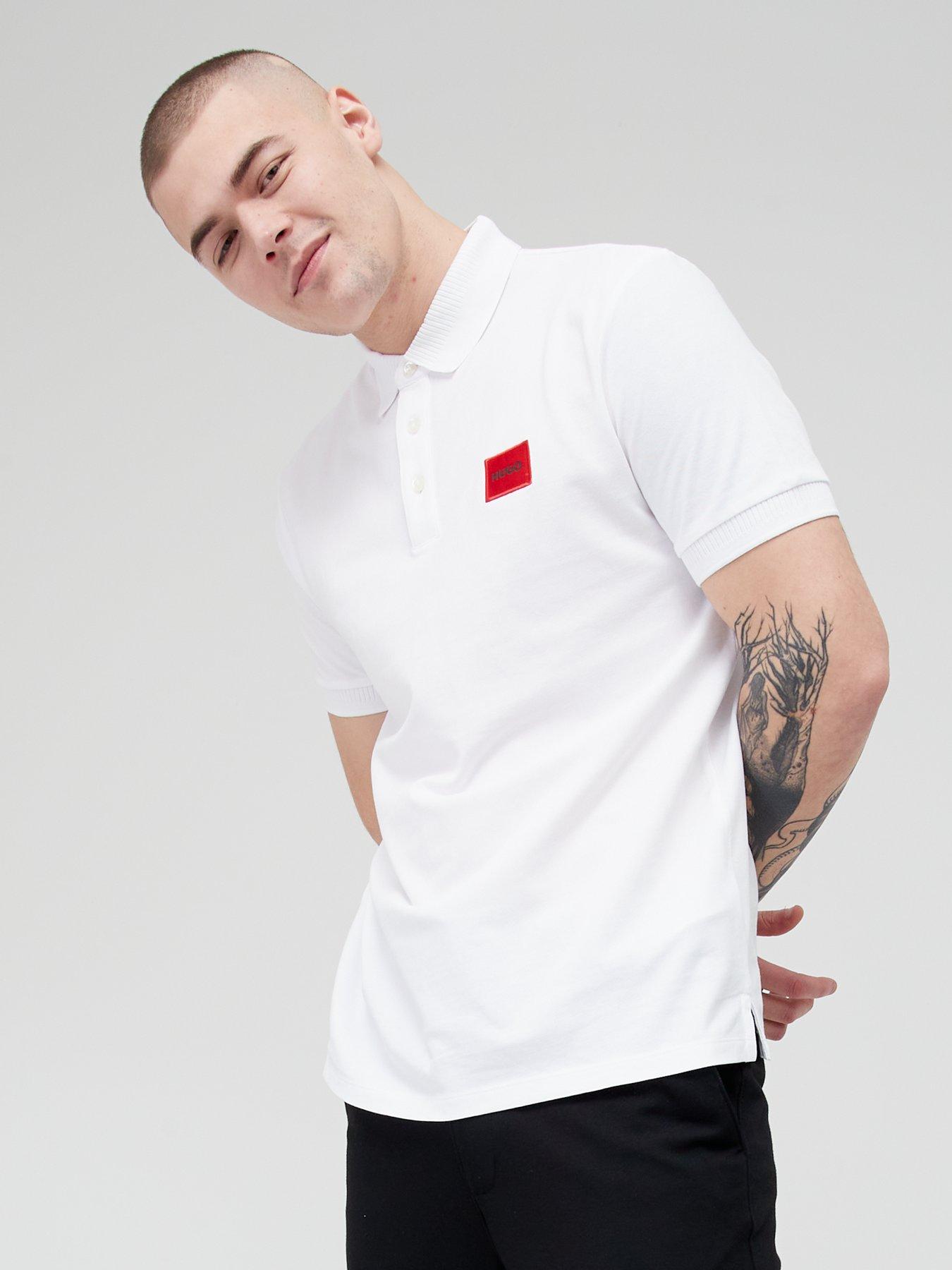 hugo-dereso-red-patch-logo-polo-shirt-white