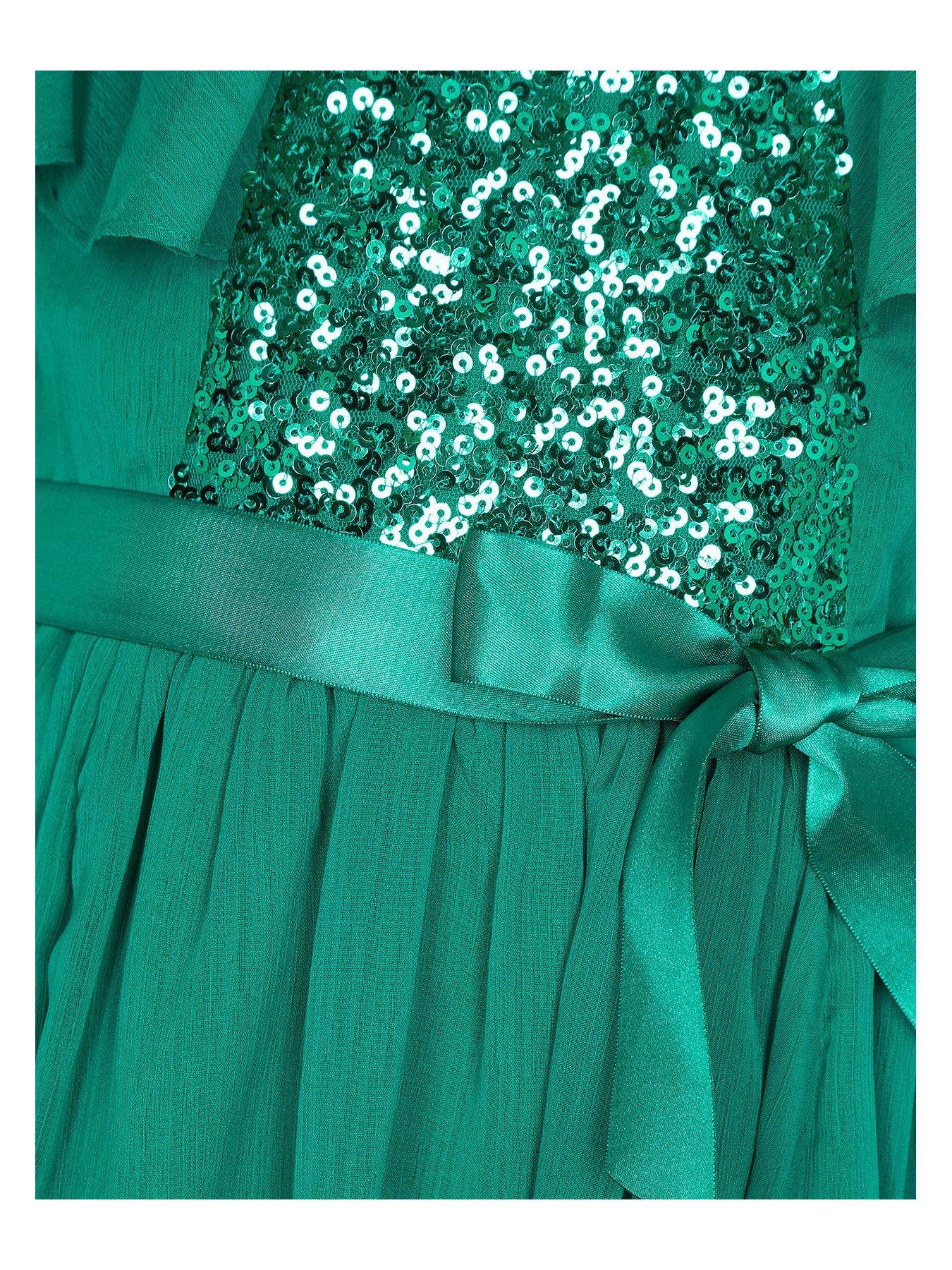 green sequin cape