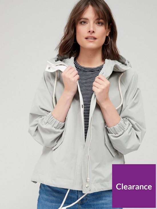 front image of v-by-very-a-line-hooded-jacket-pale-sage