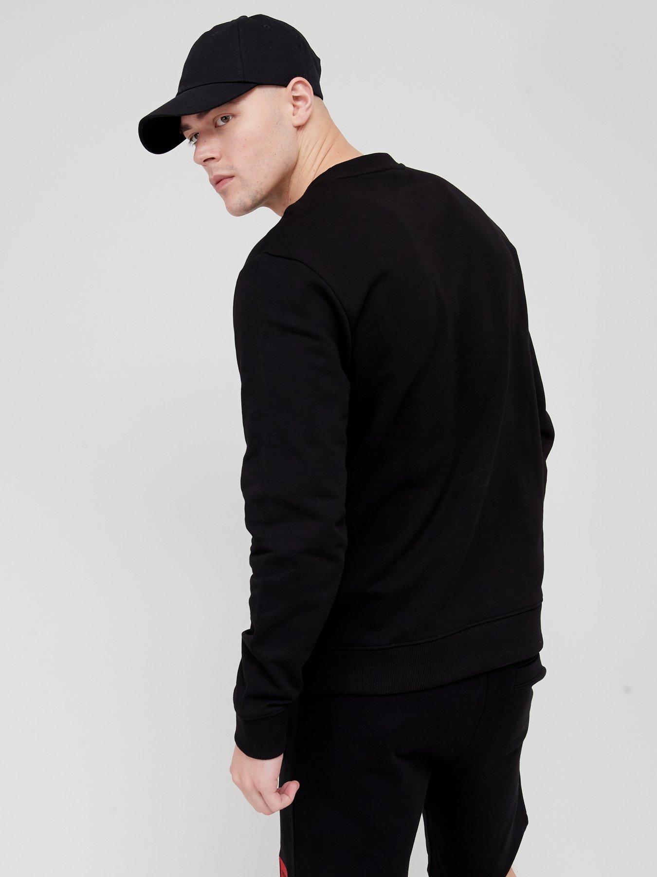  image of hugo-duragol-222-logo-crew-neck-sweatshirt-black