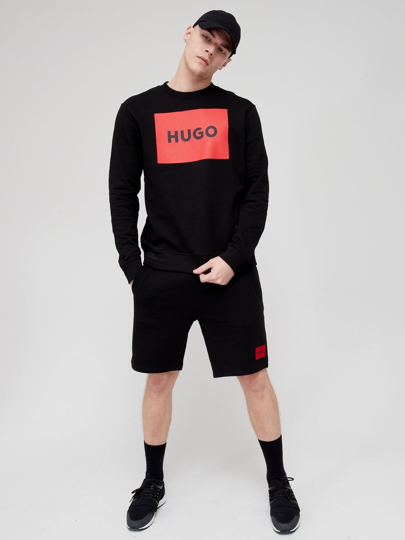Image 3 of 4 of HUGO Mens Duragol 222 Logo Print Regular Fit Sweatshirt - Black
