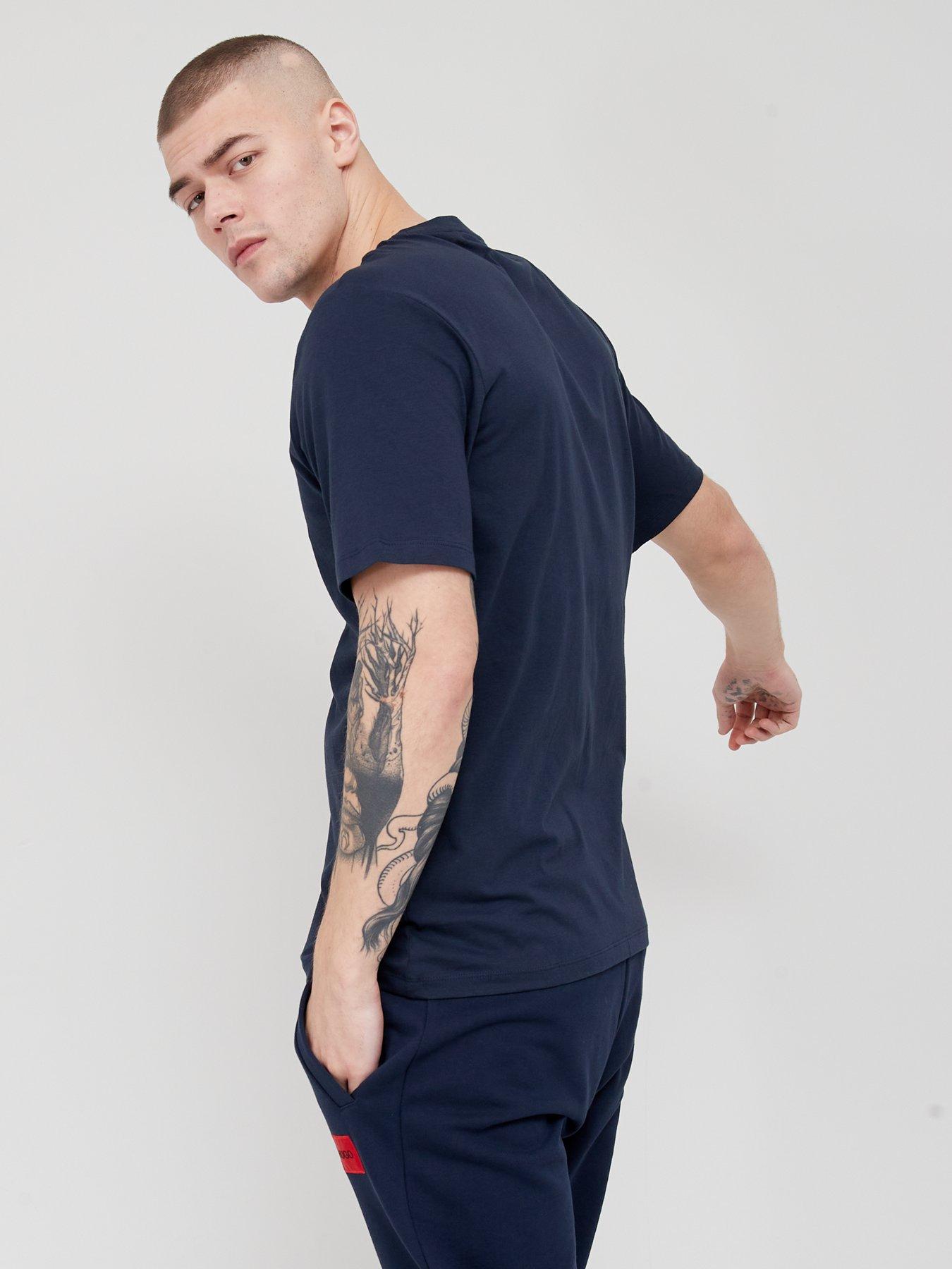  image of hugo-dero-small-logo-t-shirt-dark-blue
