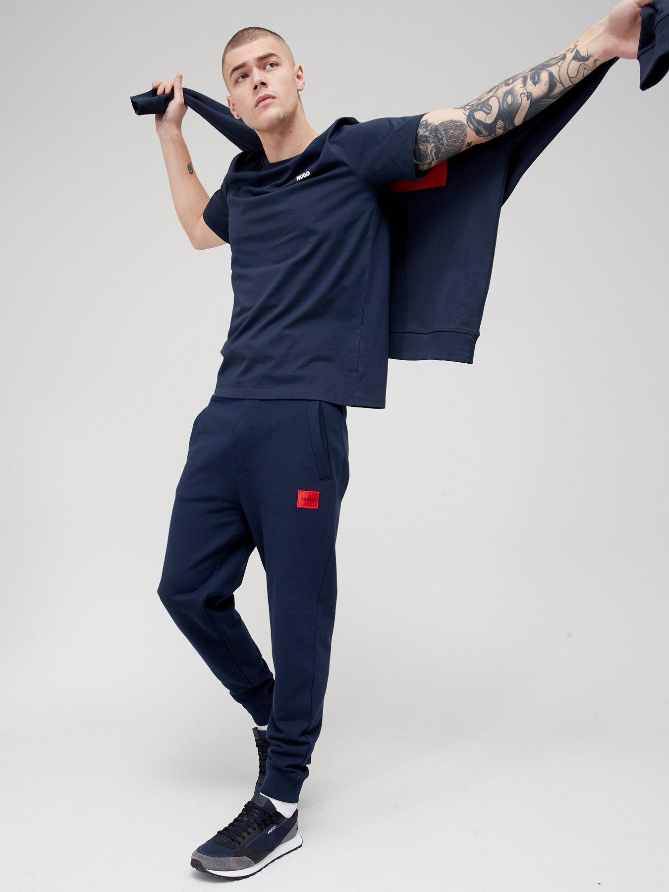 image of hugo-dero-small-logo-t-shirt-dark-blue
