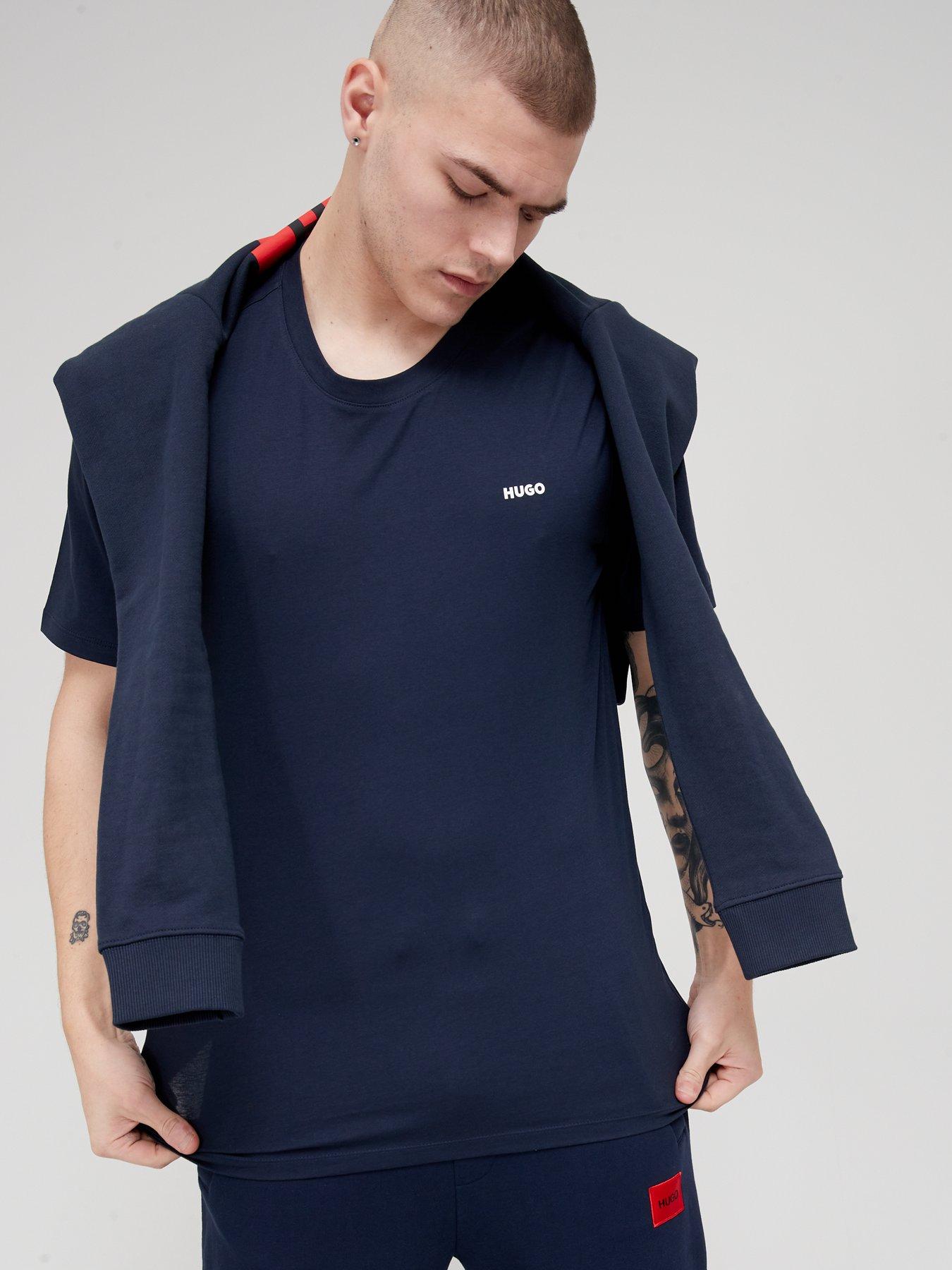  image of hugo-dero-small-logo-t-shirt-dark-blue