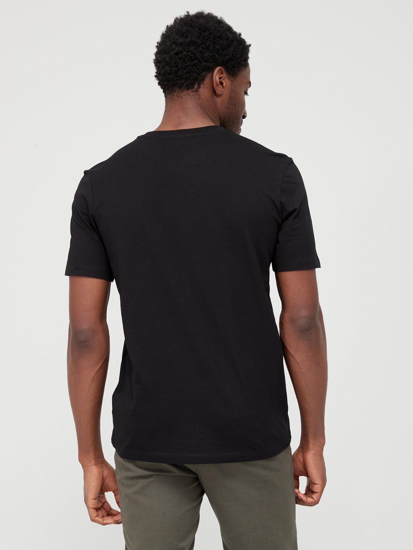 Image 2 of 4 of HUGO Mens Dulivio Large Logo Regular Fit T-Shirt - Black