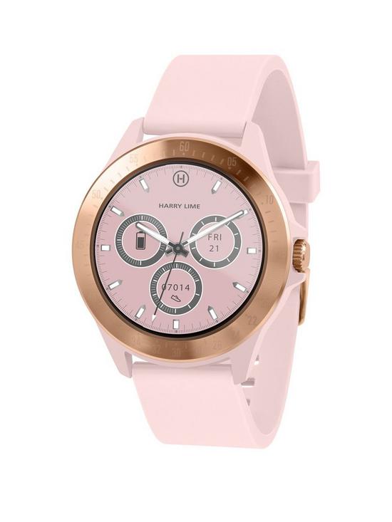 front image of harry-lime-fashion-smart-watch-in-pink-with-rose-gold-colour-bezel-ha07-2006