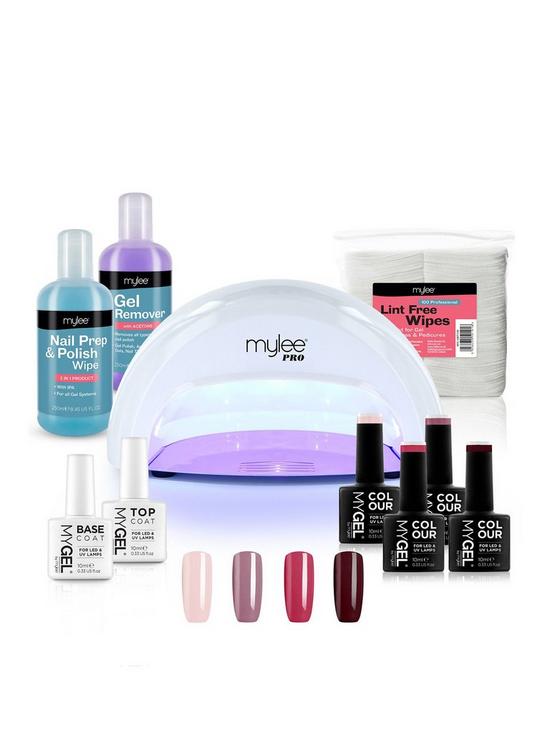 front image of mylee-led-lamp-kit-white-gel-nail-polish-essentials