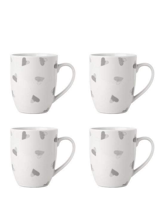 front image of sabichi-watercolour-hearts-set-of-4-mugs