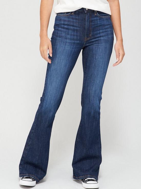 front image of v-by-very-high-waist-forever-flare-jean-dark-wash