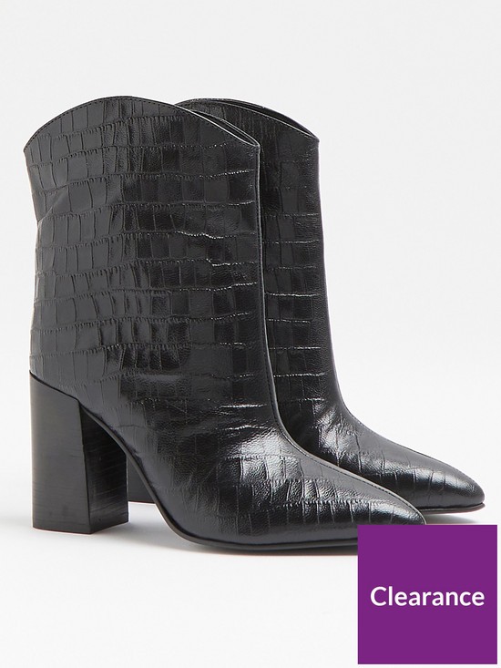 front image of river-island-ankle-boot-black
