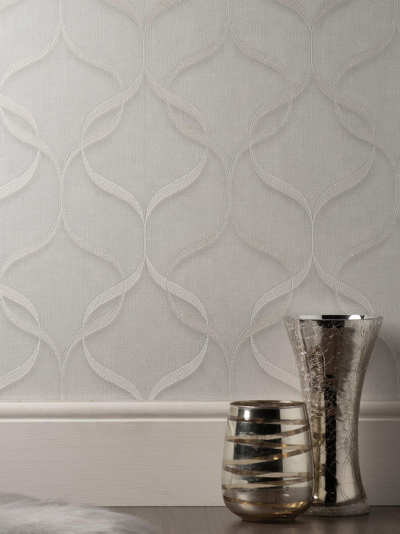  image of fine-decor-milano-wave-wallpaper-off-white