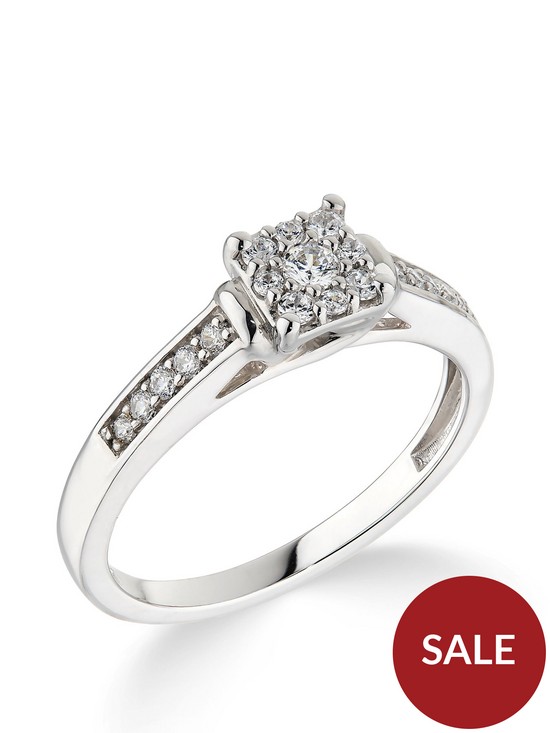 front image of love-diamond-9ct-white-gold-025ct-diamond-princess-cut-ring-with-diamond-shoulders