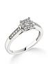  image of love-diamond-9ct-white-gold-025ct-diamond-princess-cut-ring-with-diamond-shoulders