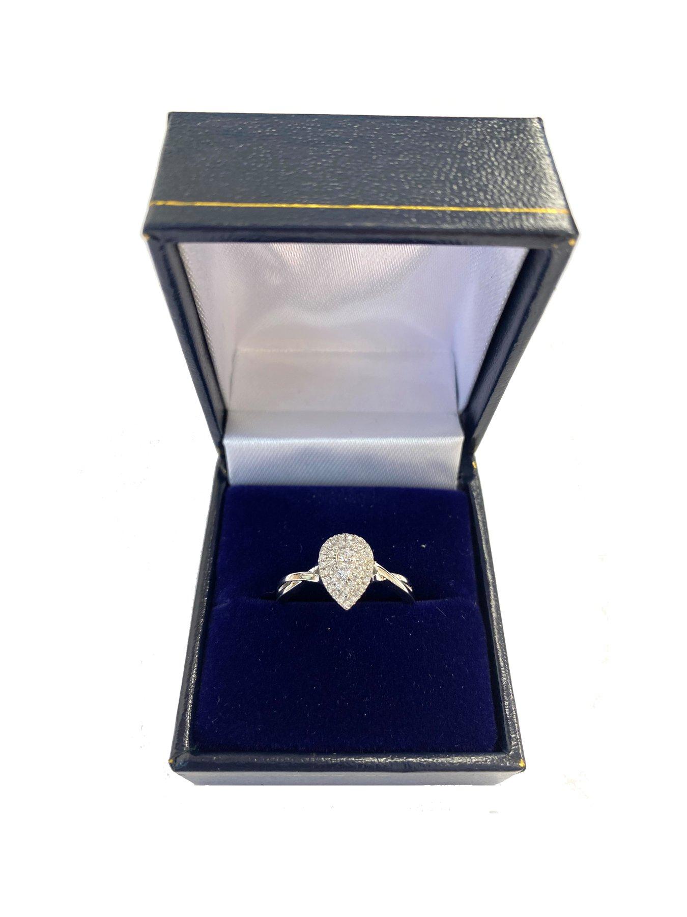 Image 4 of 6 of Love DIAMOND 9Ct White Gold Diamond Double Halo Ring