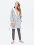  image of new-look-915-girls-pale-grey-heart-hooded-dressing-gown