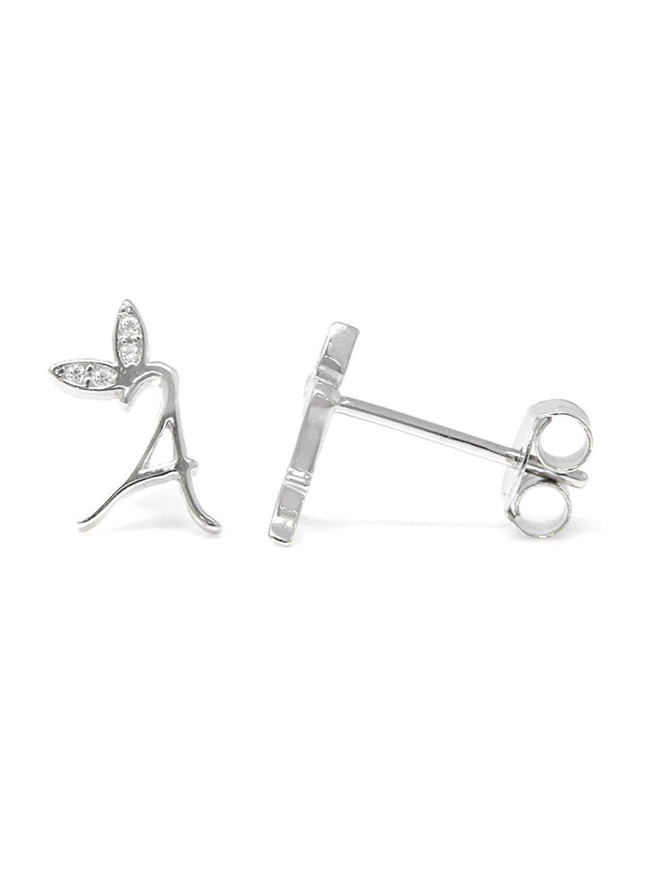 Image 2 of 2 of Say It With Winged Initial Earrings