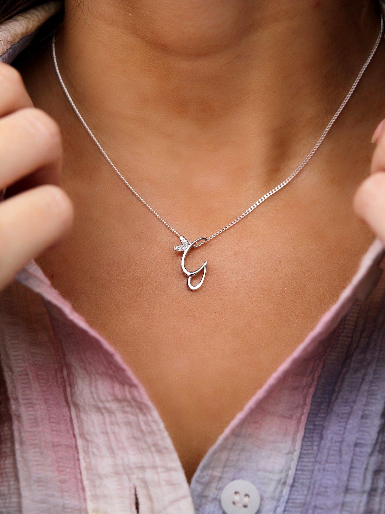 Image 2 of 2 of Say It With Winged Initial Necklace