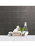  image of fine-dcor-london-tile-black-plain-glitter-wallpaper