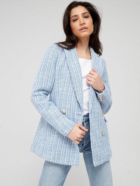 v-by-very-boucle-military-double-breasted-blazer-blue