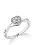  image of love-diamond-9ct-white-gold-022ct-diamond-halo-heart-cluster-ring