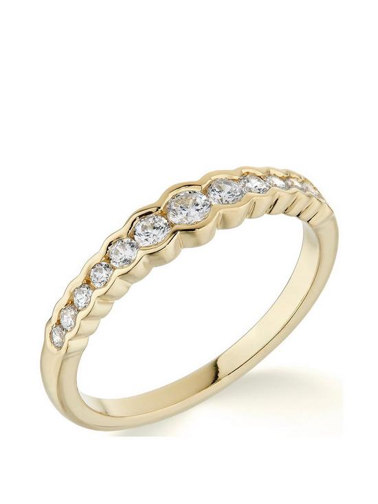 front image of love-diamond-9ct-yellow-gold-033ct-graduated-diamond-eternity-ring