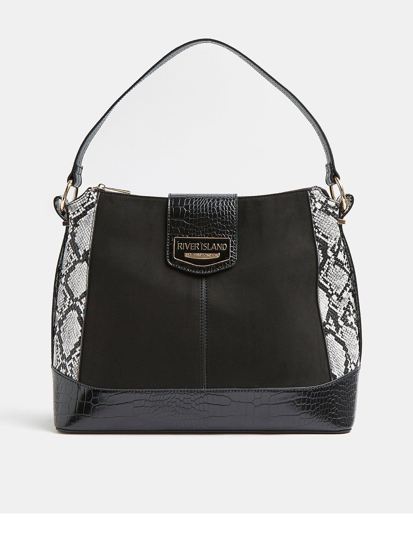 black ri suedette slouch bag
