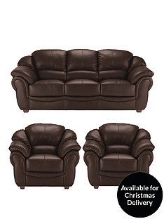 Leather Sofas Three Seater Home Garden Www Napoli Leather 3 Seater Sofa 2 Armchairs Set And Save