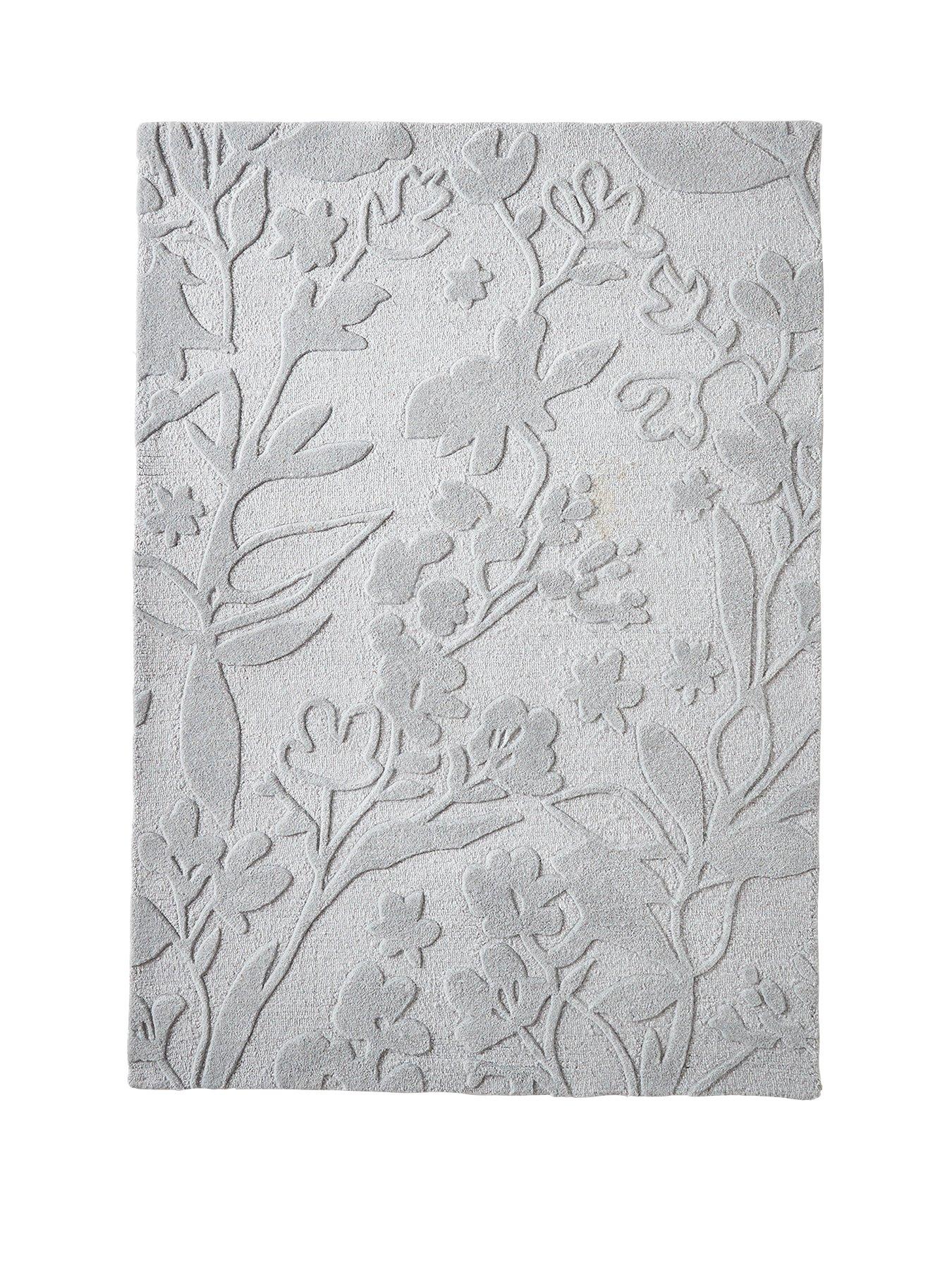 Floral Silhouette Woven Rug