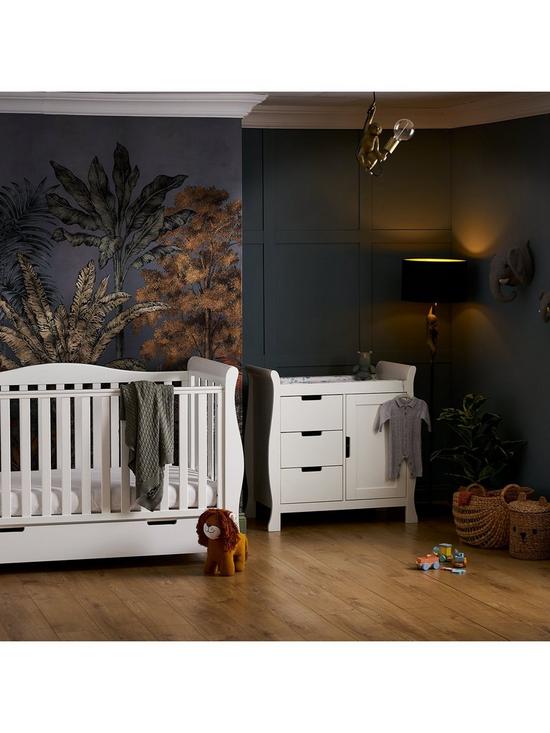front image of obaby-stamford-luxe-2-piece-nursery-furniturenbsproom-set-white