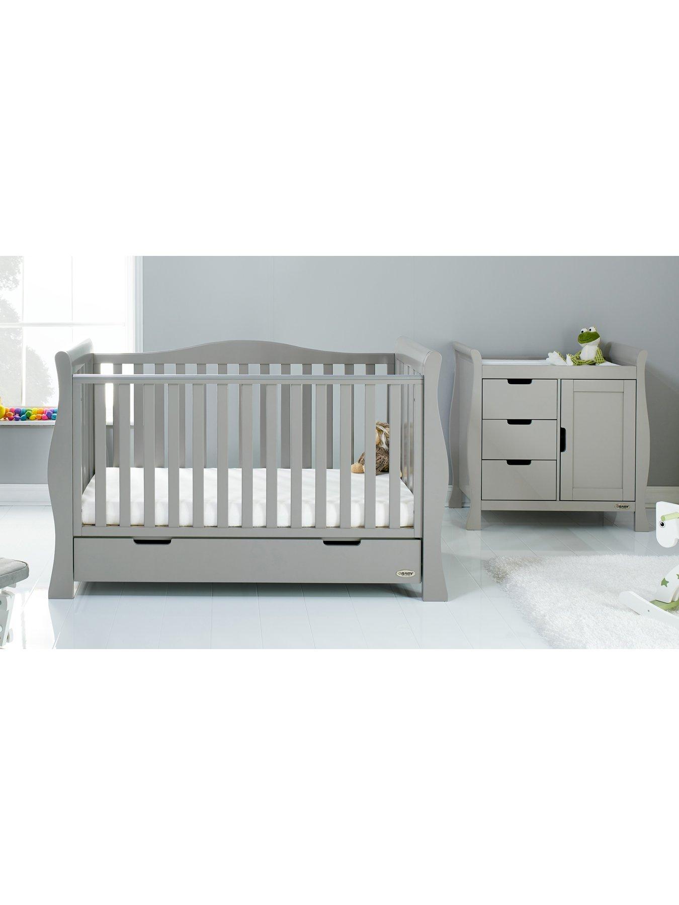  image of obaby-stamford-luxe-2-piece-nursery-furniturenbsproom-set-warm-grey