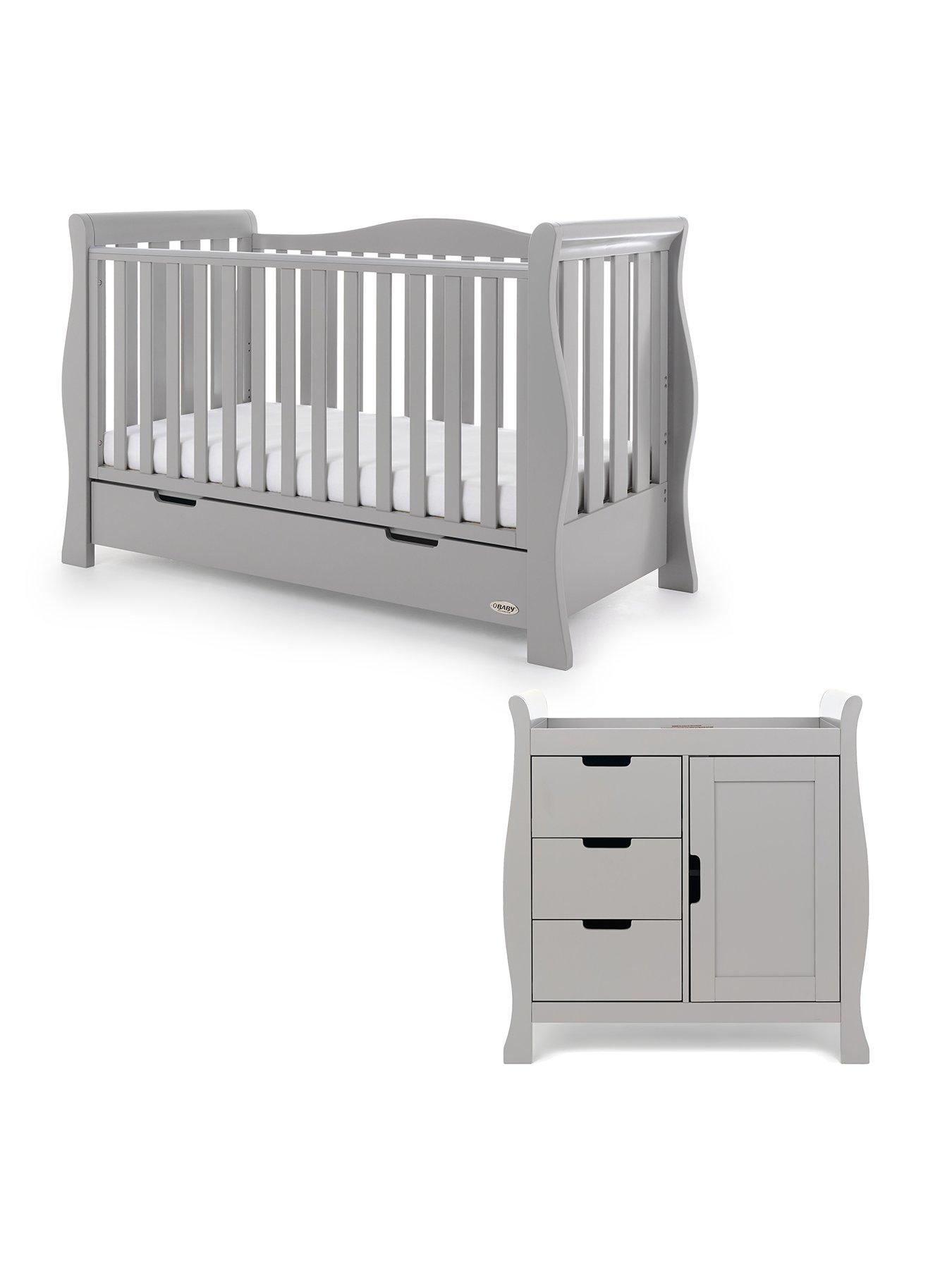 Obaby Stamford Luxe 2-Piece Nursery Furniture Room Set - Warm Grey