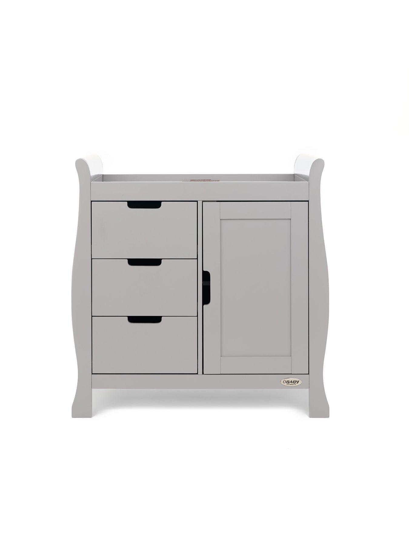  image of obaby-stamford-luxe-2-piece-nursery-furniturenbsproom-set-warm-grey