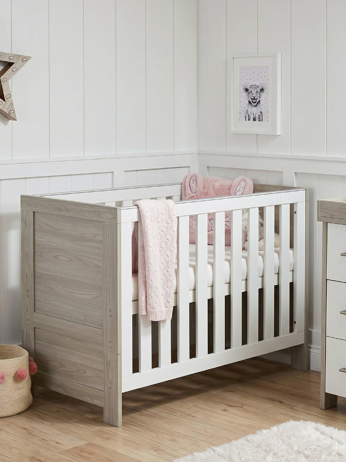 Image 1 of 5 of Obaby Nika Cot Bed - Grey Wash/White