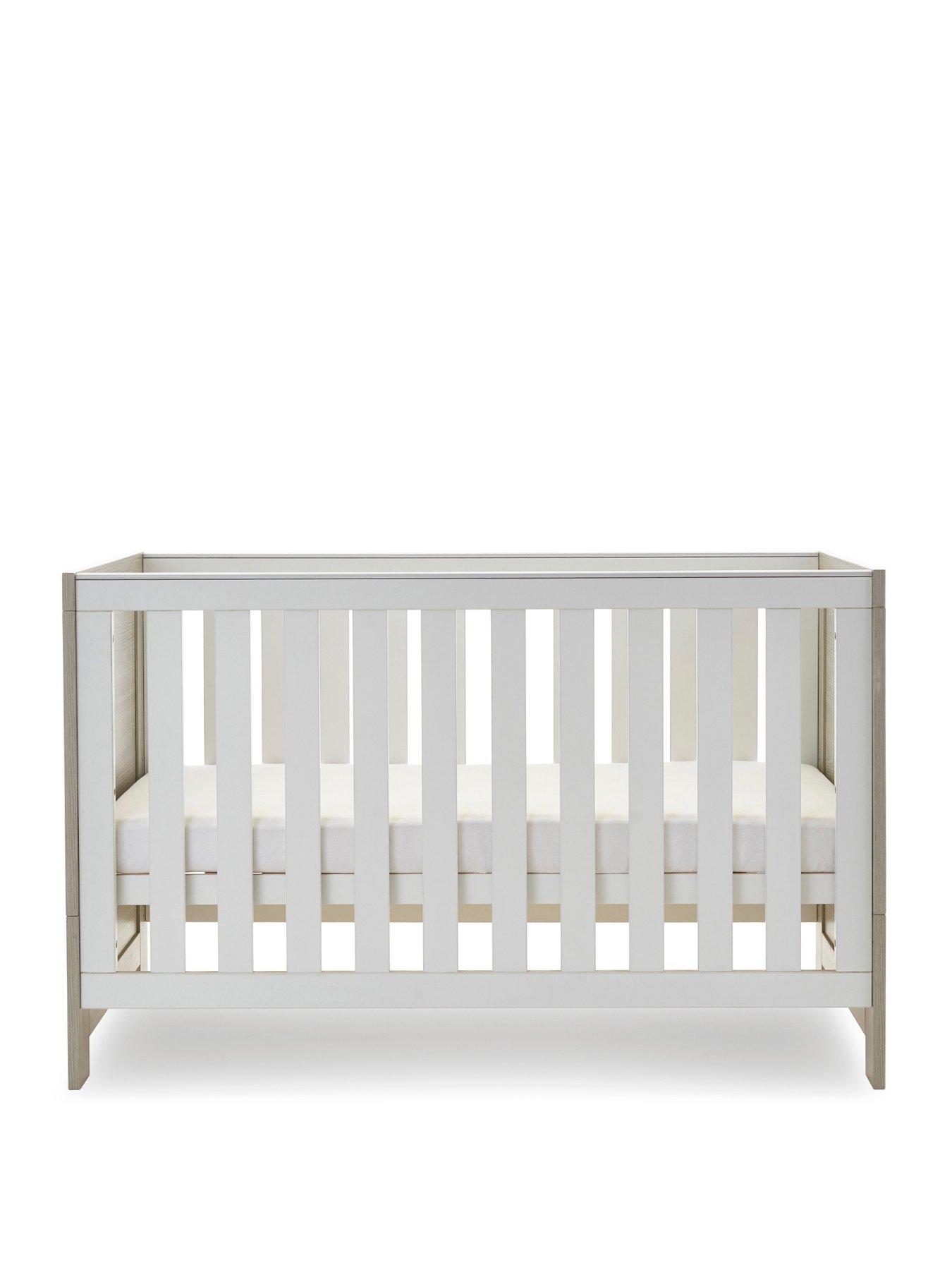 Obaby Nika Cot Bed - Grey Wash/White