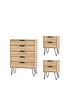  image of swift-hanover-ready-assembled-3-piece-package--nbsp5-drawer-chest-and-2-bedside-chests