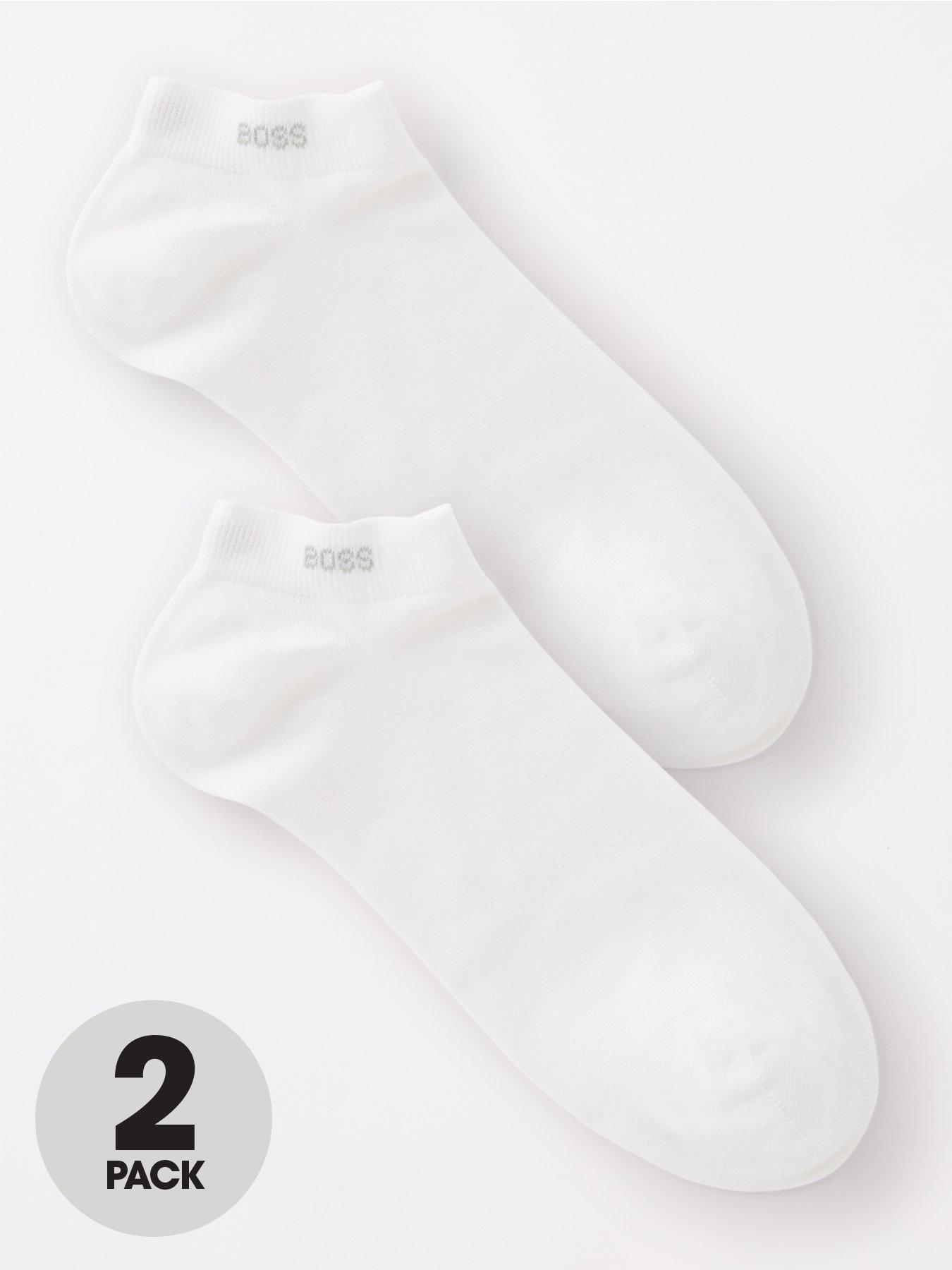 BOSS 2 Pack Trainer Liner Socks - White