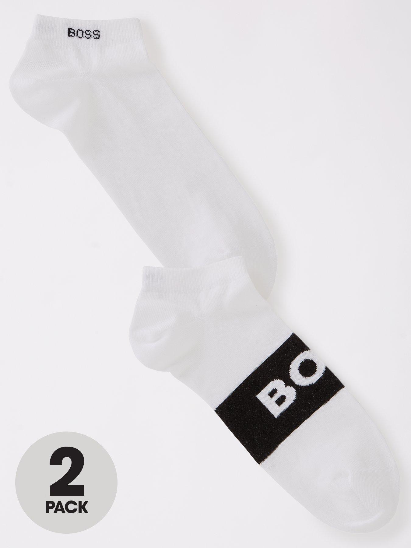 undefined 2 Pack Trainer Liner Logo Socks - White